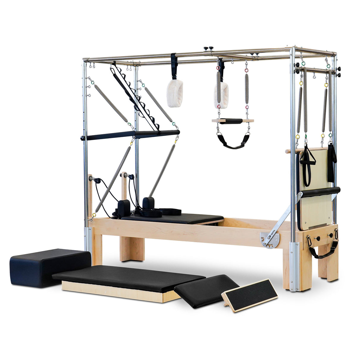 Reeplex Pilates Reformer Maple Wood with Full Trapeze Frame Flow Series