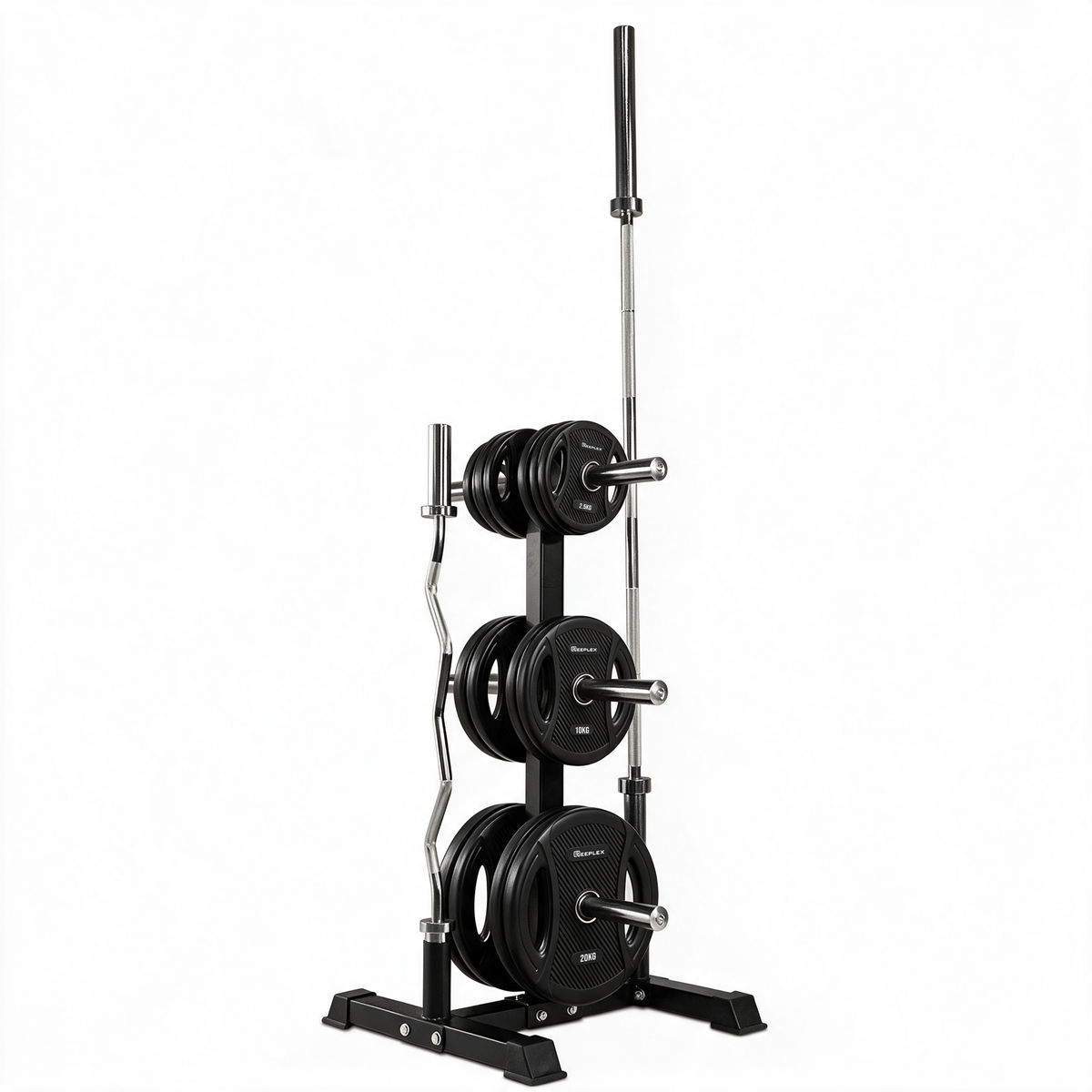 170kg Barbell and Weight Set with Plate Storage Tree Package