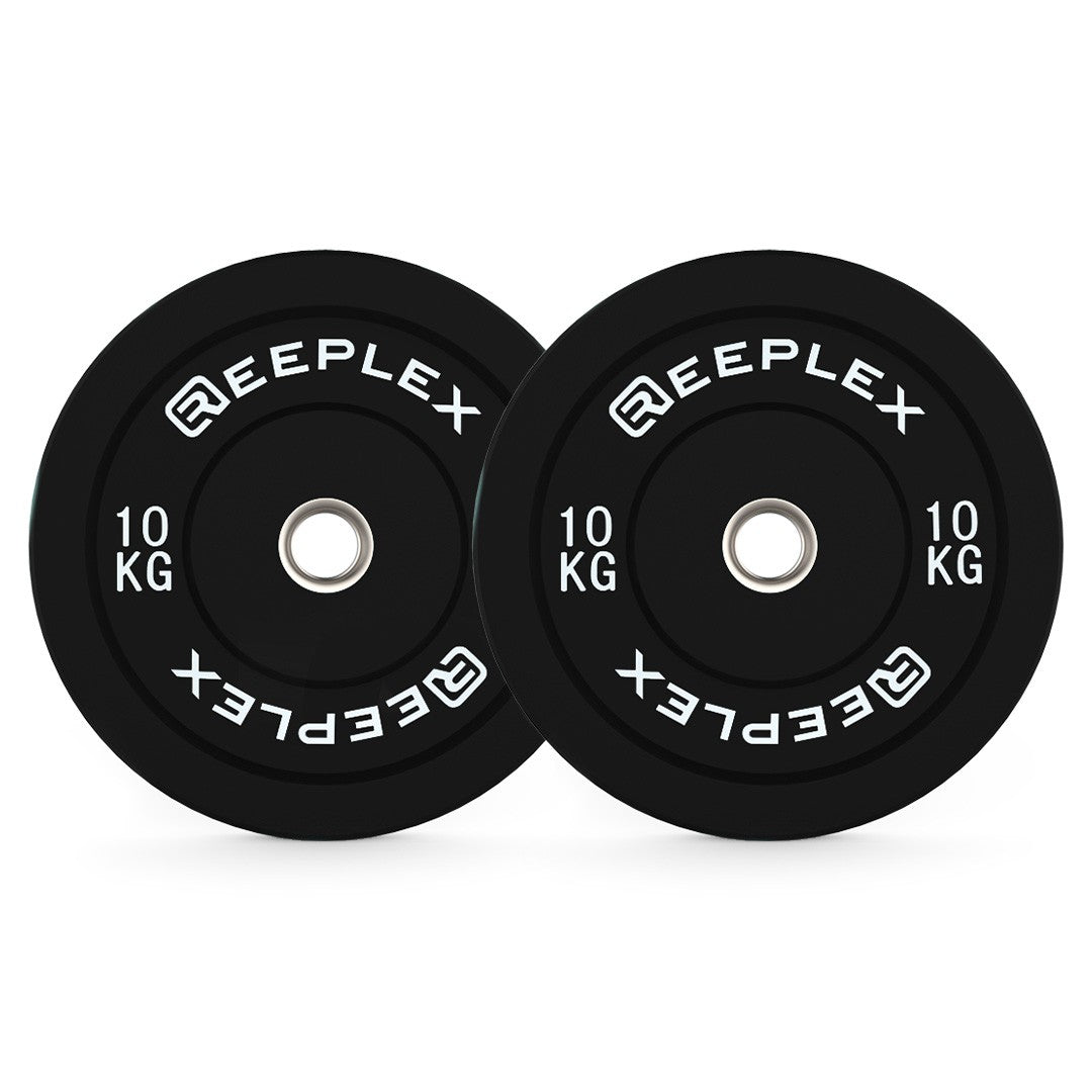 Reeplex 10kg Black Bumper Plates Pair