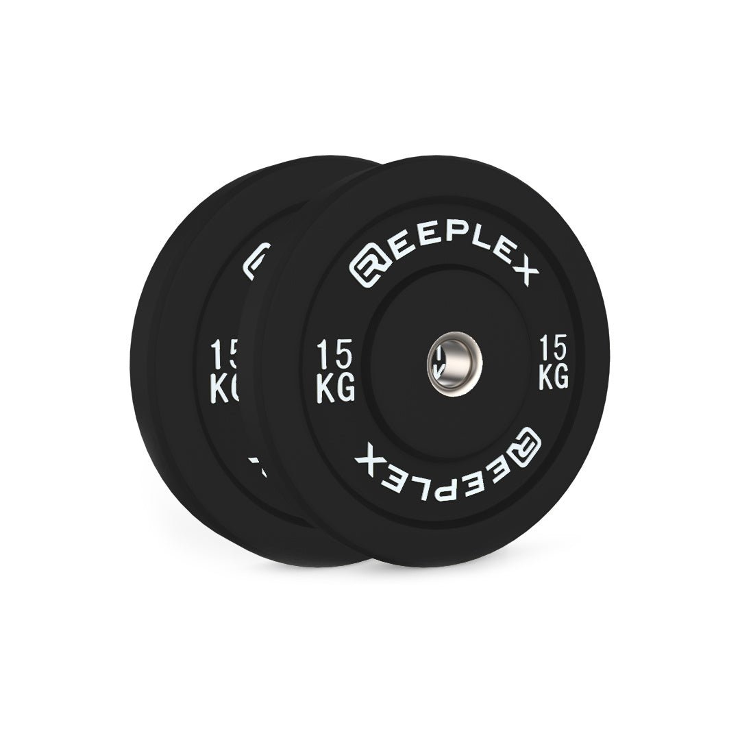 100kg Black Bumper Weight Plate Reeplex Pro