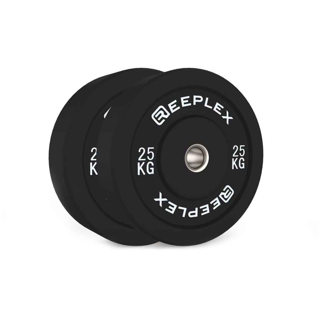 Reeplex 25kg Black Bumper Plates Pair