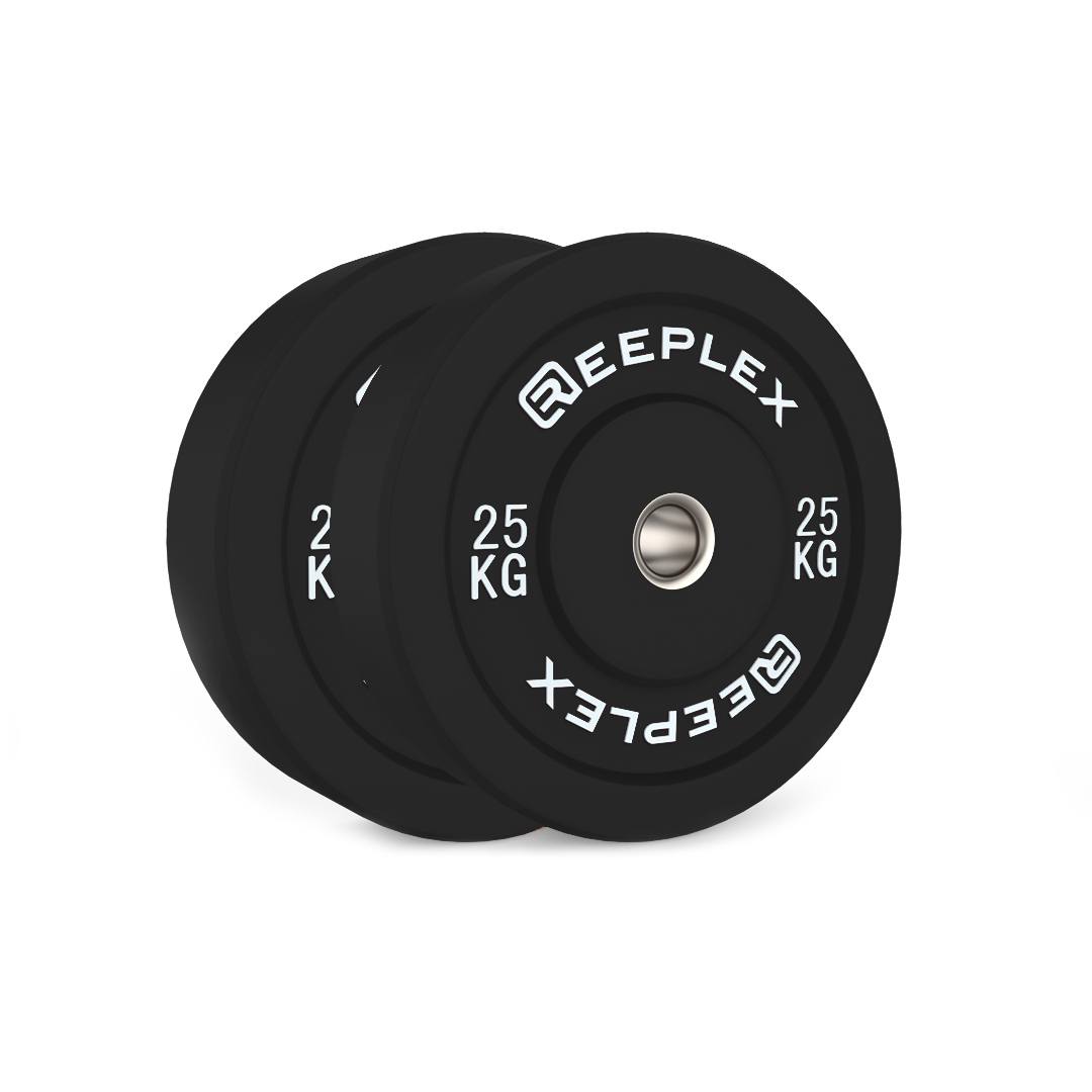 Reeplex 25kg Black Bumper Plates Pair 