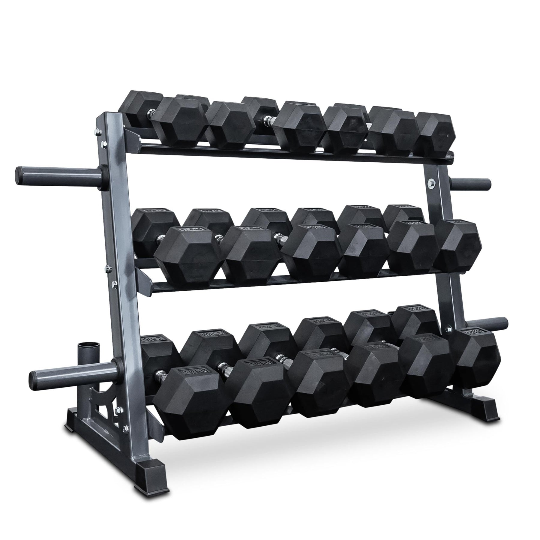 10-30kg Rubber Hex Dumbbells + 3 Tier Multi-Storage Rack main