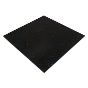 Black and Blue Fleck Rubber Gym Tiles 1mx1m