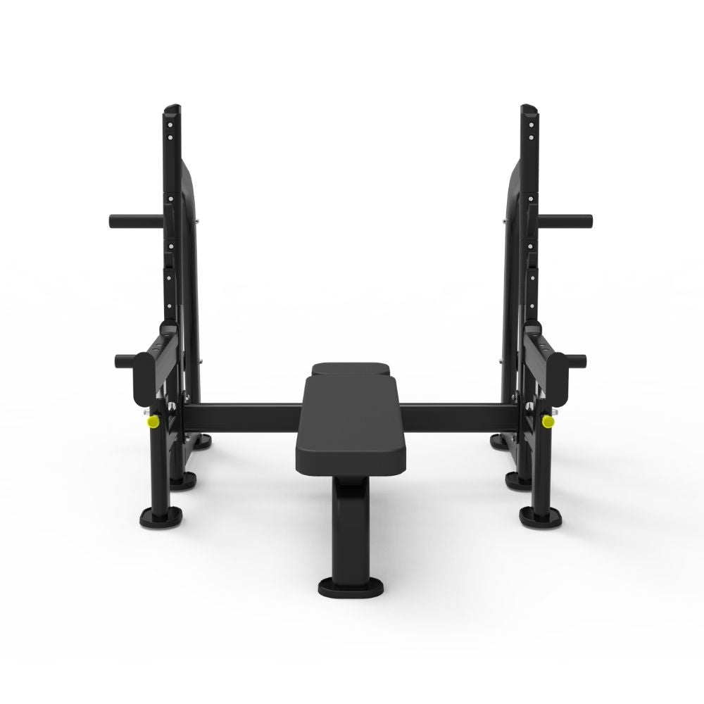 Impulse Olympic Flat Bench with Safety Bar Attachment
