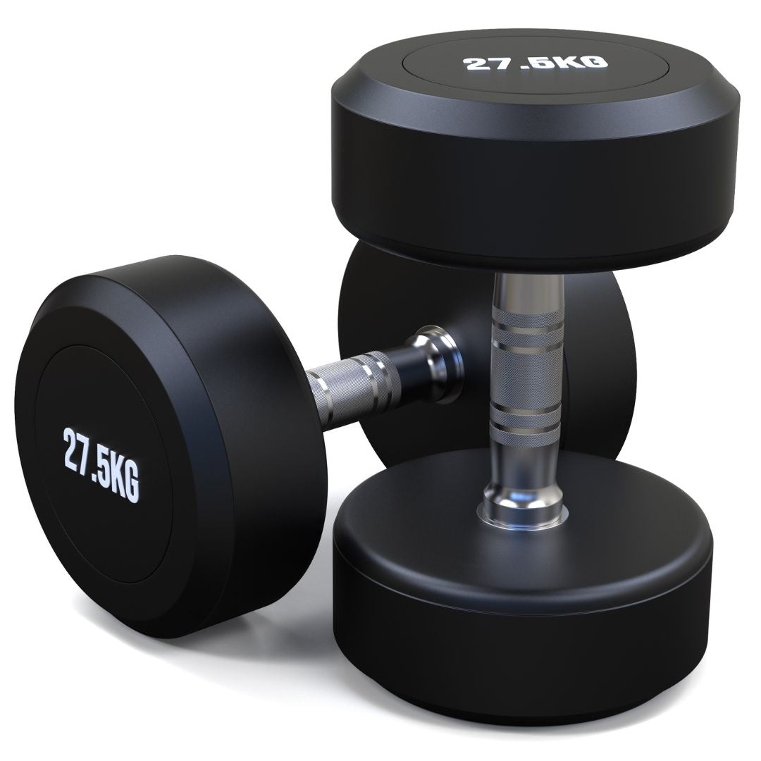 27.5kg Round Head Rubber Dumbbells Pair