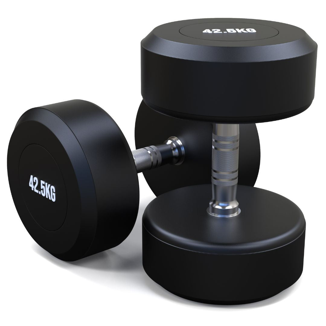 42.5kg Round Head Rubber Dumbbells Pair