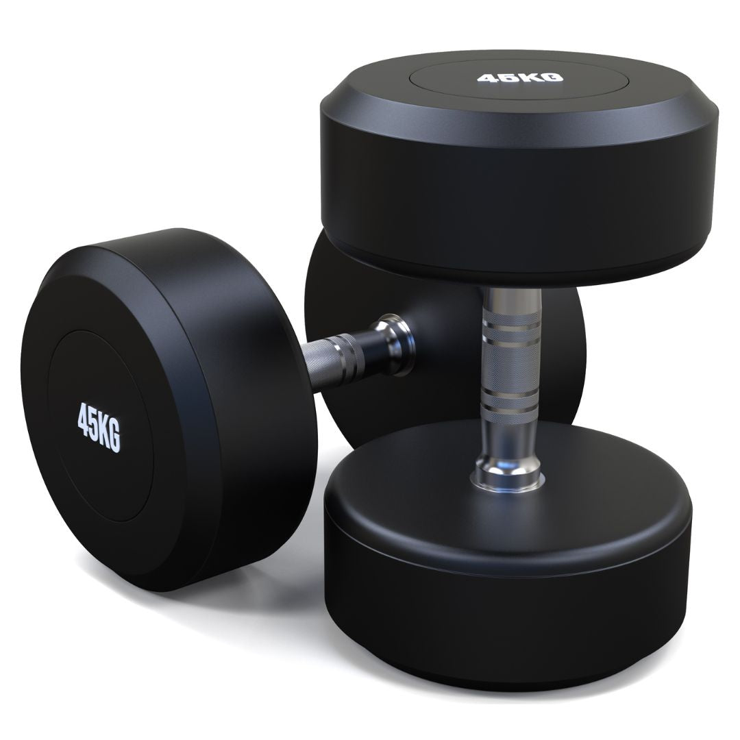 45kg Round Head Rubber Dumbbells Pair