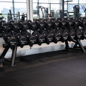 Reeplex Commercial Round Head Dumbbell 12.5kg-35kg Set + Rack