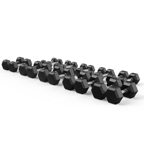 1-10kg Rubber Hex Dumbbell Set