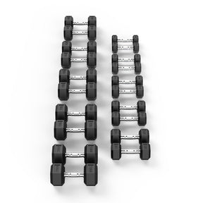 1-10kg Rubber Hex Dumbbell Set