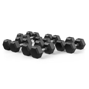 10-25kg Rubber Hex Dumbbell Set