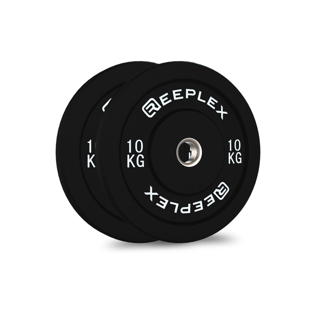 Reeplex 10kg Black Bumper Plates Pair