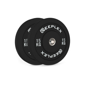 Reeplex 15kg Black Bumper Plates Pair 