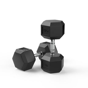 image of 25kg rubber hex dumbbell pair