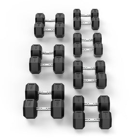 10-25kg Rubber Hex Dumbbell Set