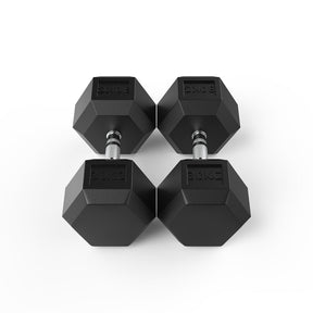 30kg rubber hex dumbbell pair