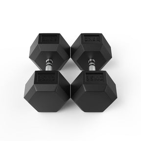 35kg rubber hex dumbbell pair