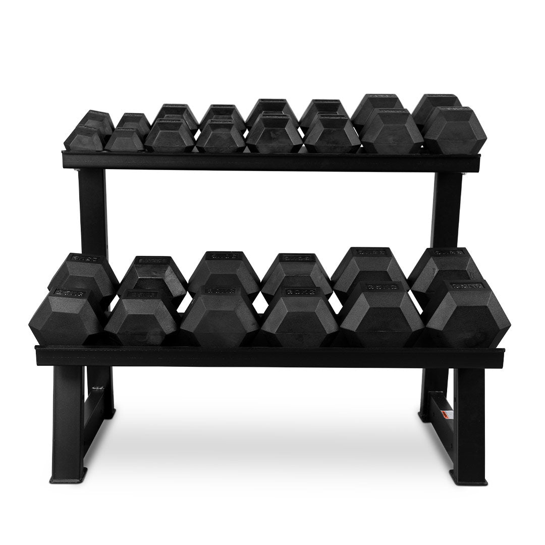 5-35kg dumbbell set with 2 tier rack