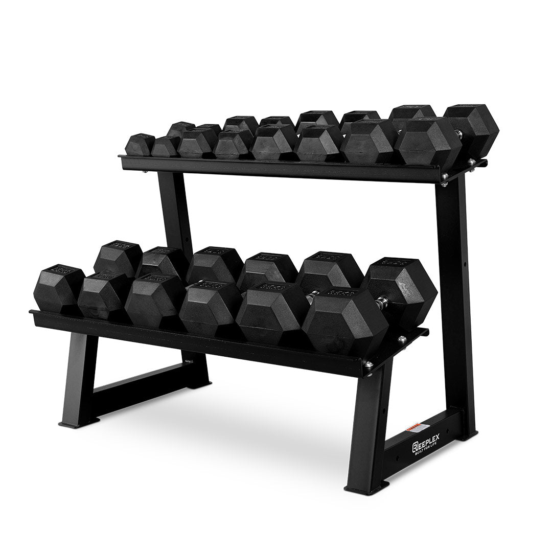 5-35kg dumbbell set with 2 tier rack