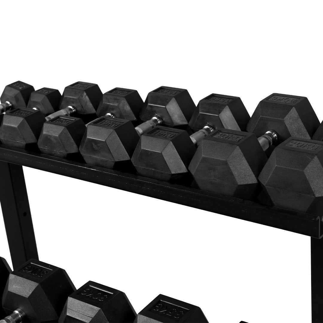 5-35kg dumbbell set with 2 tier rack