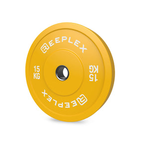 Coloured Bumper Plates 15kg angle 2