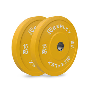 Reeplex 15kg Coloured Bumper Plates V2 Pair