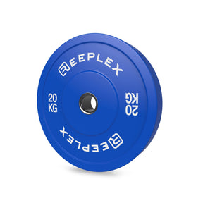 Coloured Bumper Plates 20kg angle 2