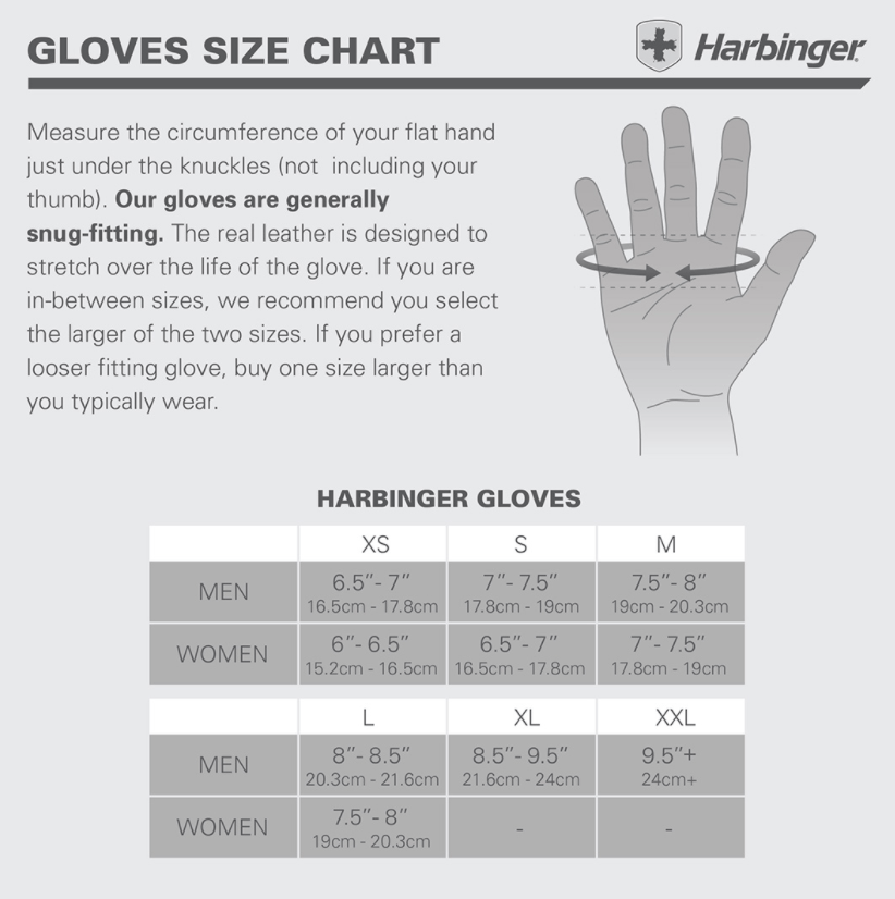 Glove size chart